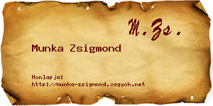 Munka Zsigmond névjegykártya